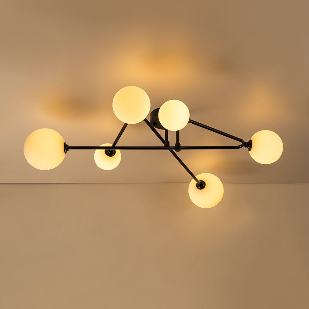 Vireta Linear Sputnik Semi Flush Mount Ceiling Light
