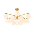 Alvuvyt Lampadario Semi Flush in Vetro Opale a Bolle a Strati