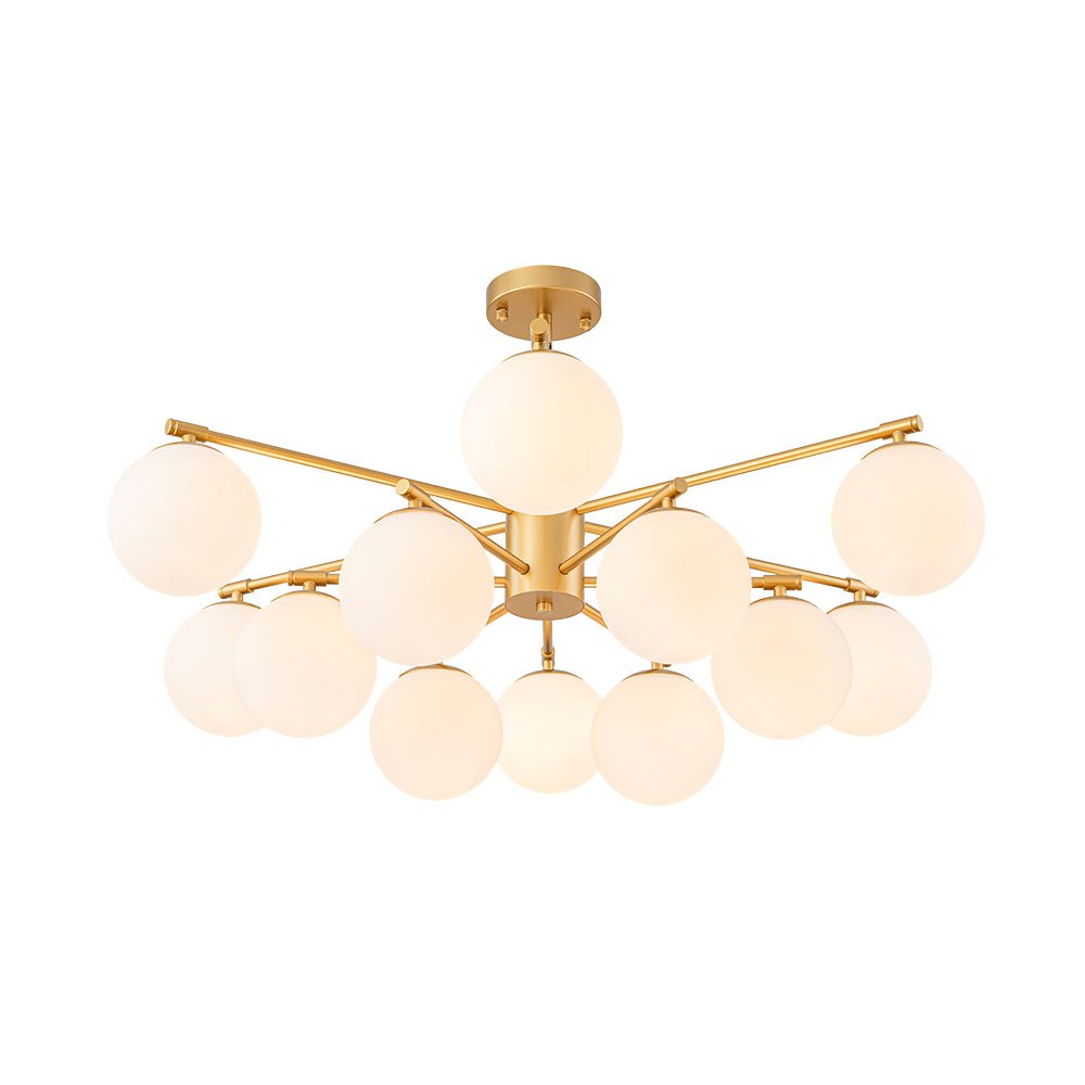 Alvuvyt Lampadario Semi Flush in Vetro Opale a Bolle a Strati