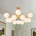 Alvuvyt Lampadario Semi Flush in Vetro Opale a Bolle a Strati