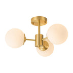 Blikari Moderno Ottone Opalino Vetro Semi Flush Mount