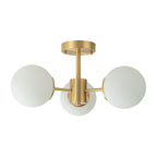 Blikari Moderno Ottone Opalino Vetro Semi Flush Mount