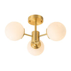 Blikari Moderno Ottone Opalino Vetro Semi Flush Mount