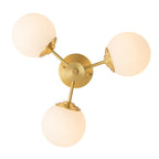 Blikari Moderno Ottone Opalino Vetro Semi Flush Mount