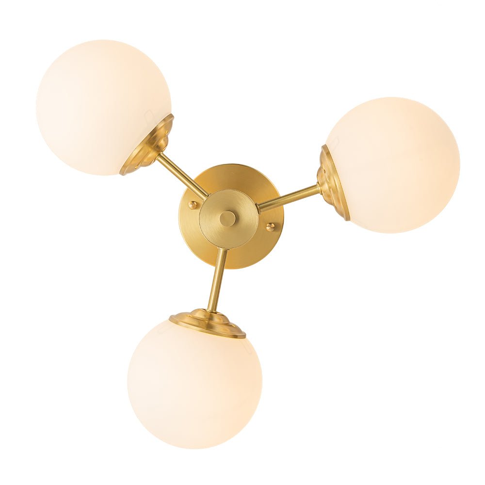 Blikari Moderno Ottone Opalino Vetro Semi Flush Mount