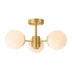 Blikari Moderno Ottone Opalino Vetro Semi Flush Mount