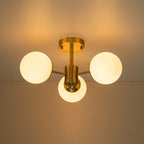Blikari Moderno Ottone Opalino Vetro Semi Flush Mount