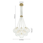 Caeluvya Lampadario a Bolle in Vetro Trasparente con Righe