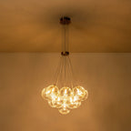 Caeluvya Lampadario a Bolle in Vetro Trasparente con Righe