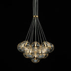 Caeluvya Lampadario a Bolle in Vetro Trasparente con Righe