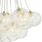 Caeluvya Lampadario a Bolle in Vetro Trasparente con Righe