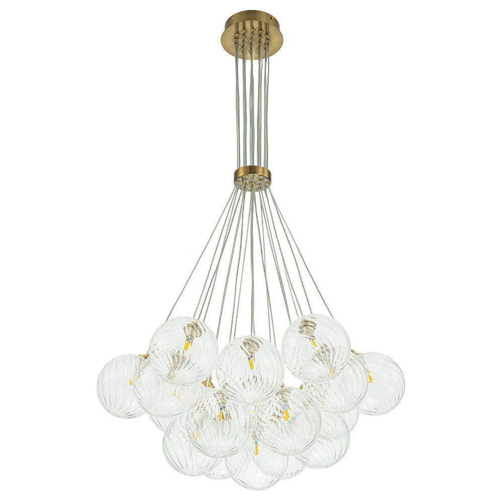 Caeluvya Lampadario a Bolle in Vetro Trasparente con Righe