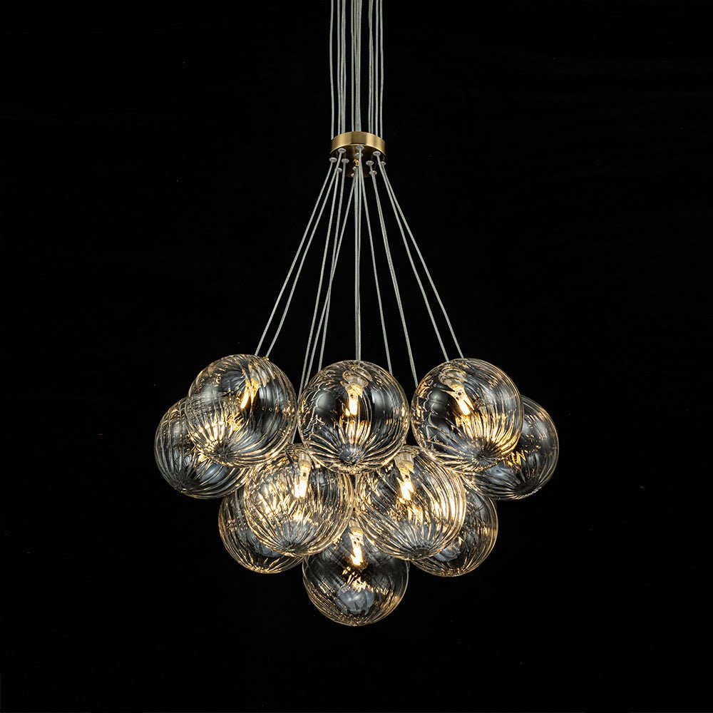 Caeluvya Lampadario a Bolle in Vetro Trasparente con Righe