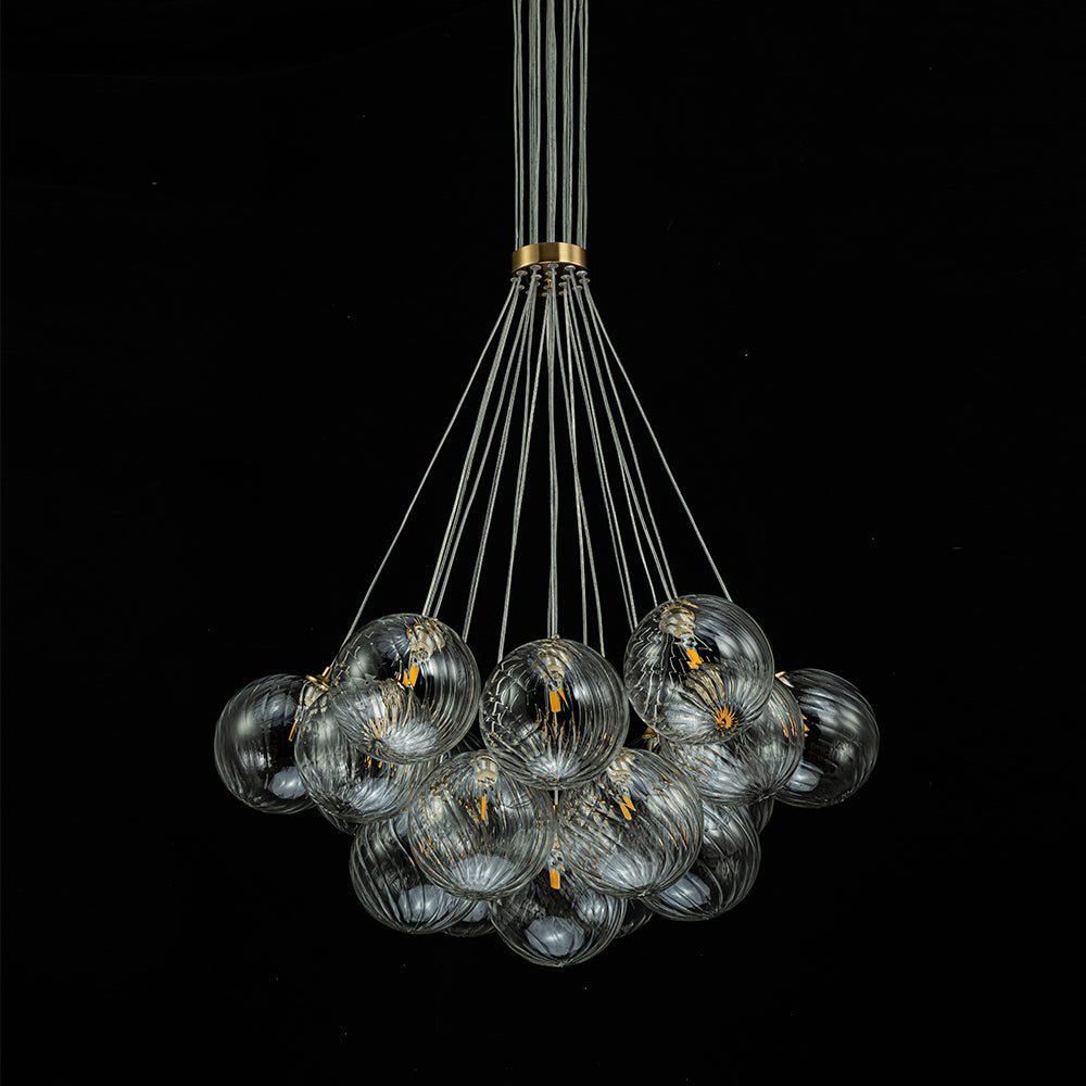 Caeluvya Lampadario a Bolle in Vetro Trasparente con Righe