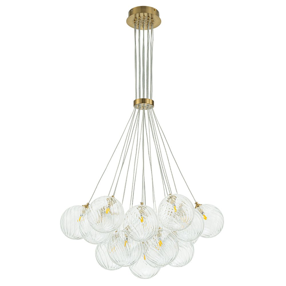 Caeluvya Lampadario a Bolle in Vetro Trasparente con Righe
