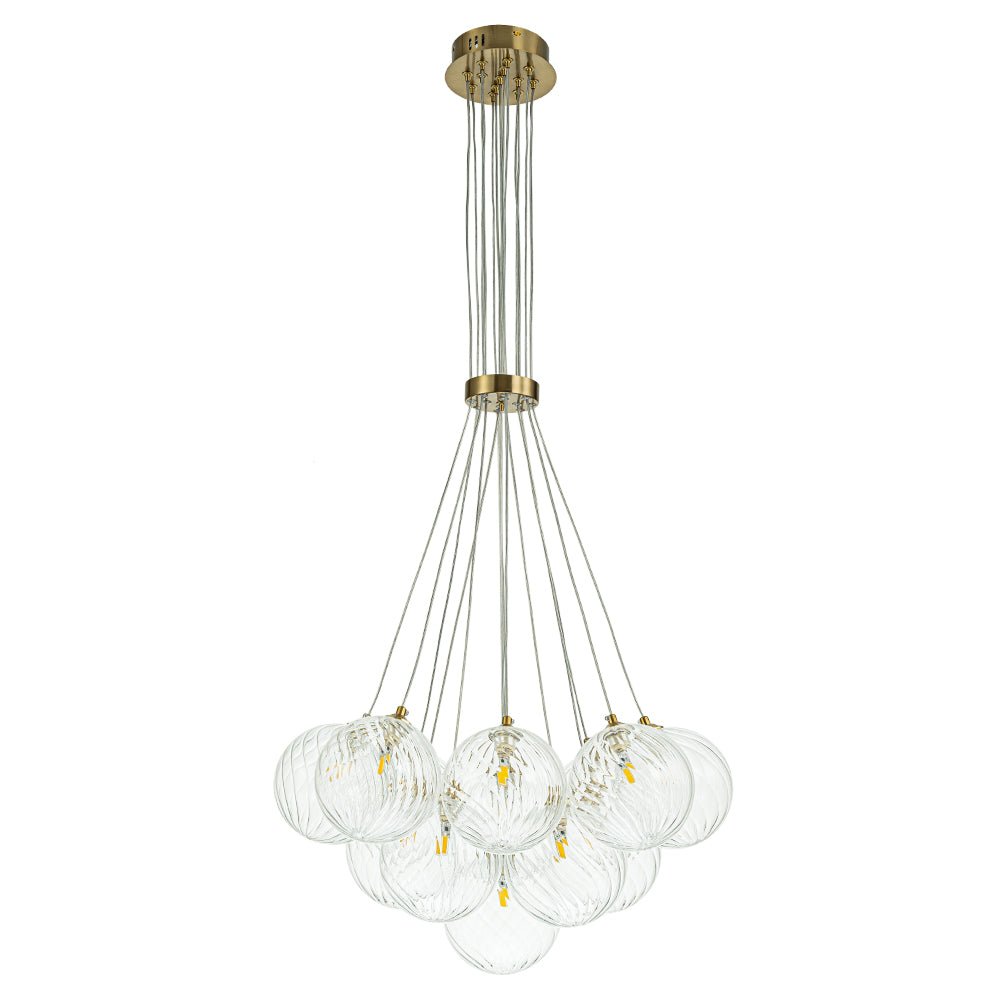 Caeluvya Lampadario a Bolle in Vetro Trasparente con Righe
