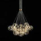 Caeluvya Lampadario a Bolle in Vetro Trasparente con Righe