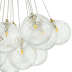 Caeluvya Lampadario a Bolle in Vetro Trasparente con Righe