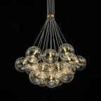 Caeluvya Lampadario a Bolle in Vetro Trasparente con Righe