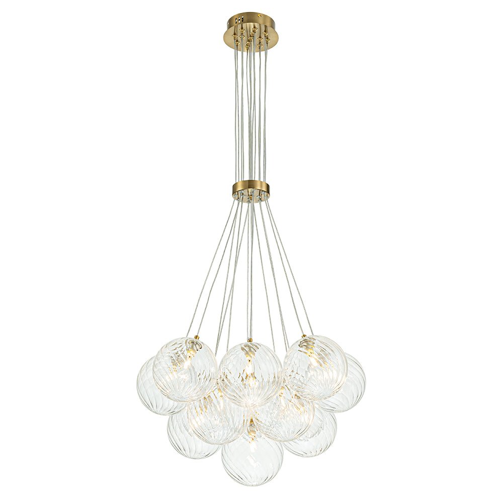 Caeluvya Lampadario a Bolle in Vetro Trasparente con Righe