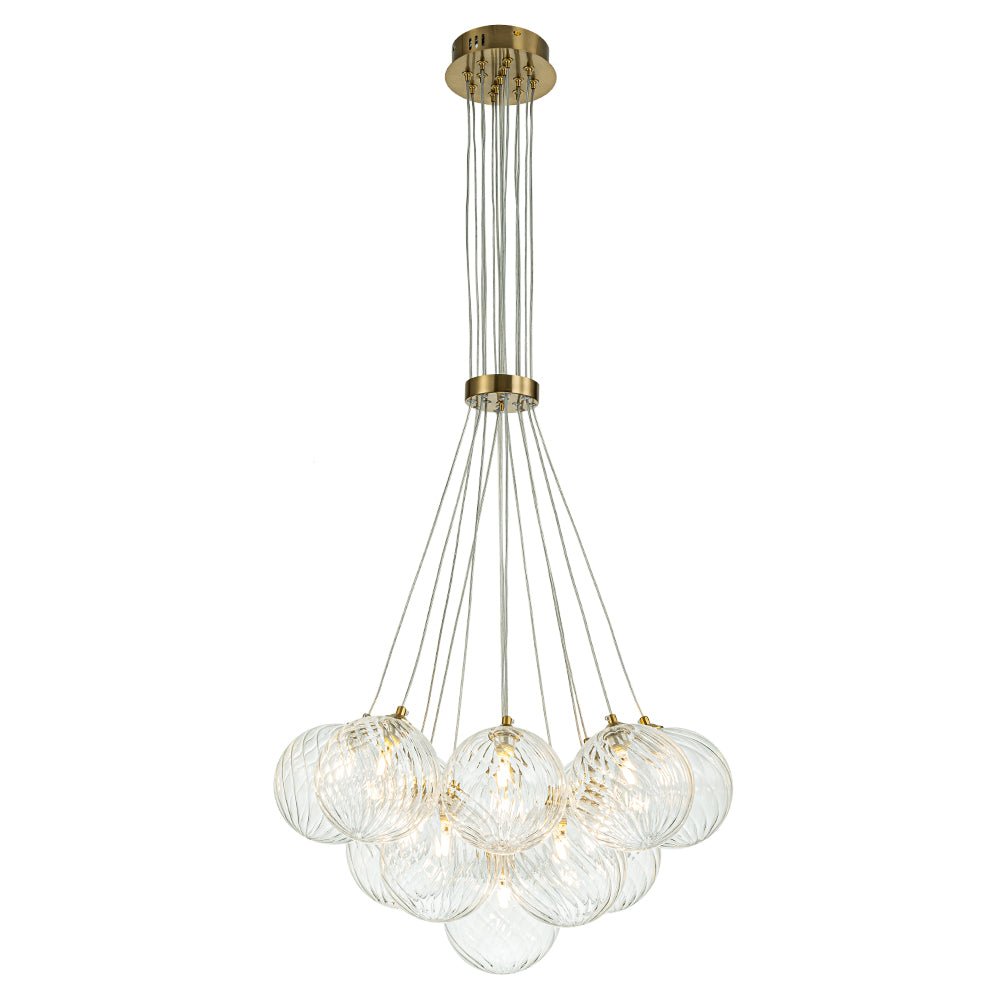 Caeluvya Lampadario a Bolle in Vetro Trasparente con Righe