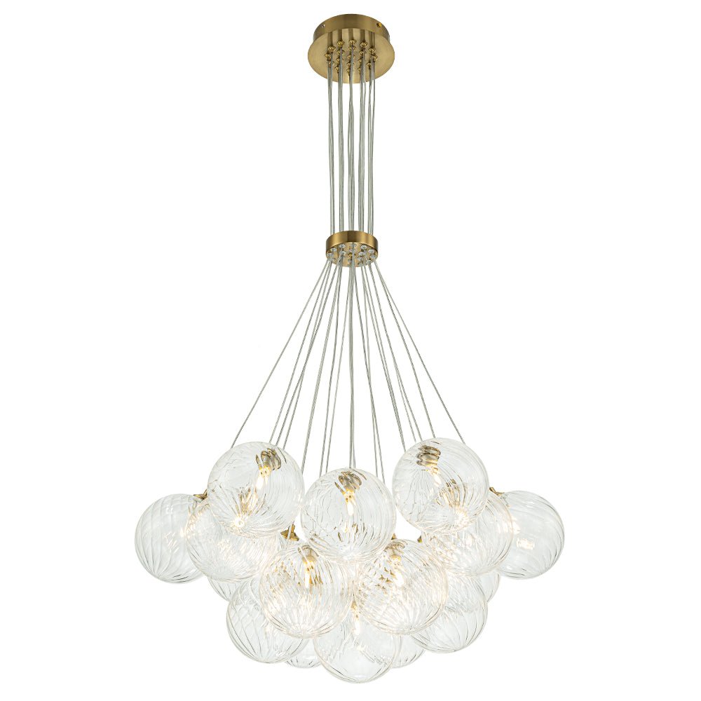 Caeluvya Lampadario a Bolle in Vetro Trasparente con Righe