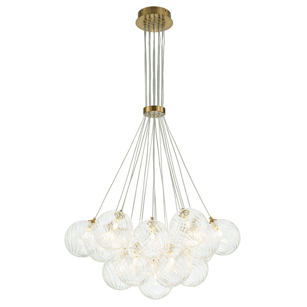 Caeluvya Lampadario a Bolle in Vetro Trasparente con Righe