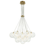 Caeluvya Lampadario a Bolle in Vetro Trasparente con Righe