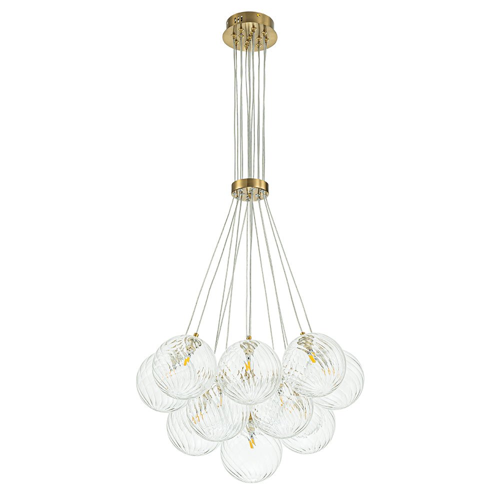 Caeluvya Lampadario a Bolle in Vetro Trasparente con Righe