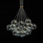 Caeluvya Lampadario a Bolle in Vetro Trasparente con Righe