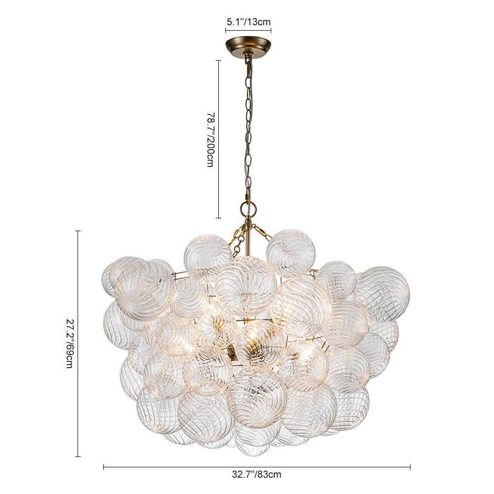 Lampadario Stellia Bubble Art in Ottone