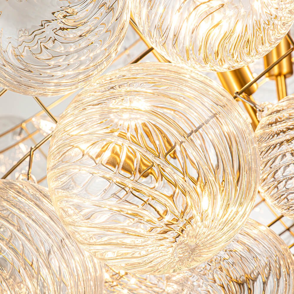 Lampadario Stellia Bubble Art in Ottone