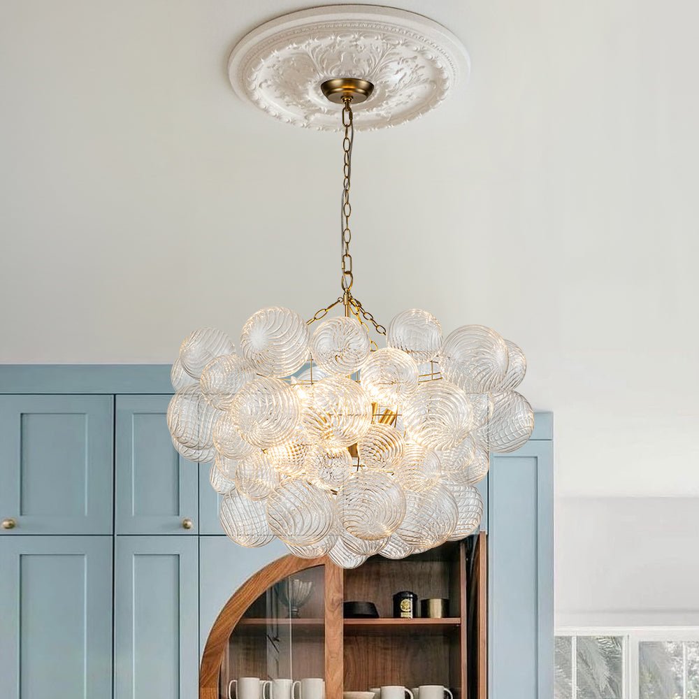 Lampadario Stellia Bubble Art in Ottone
