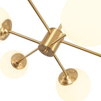 Lampadario Minimalista in Ottone con Vetro Opale Aevig