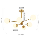 Lampadario Minimalista in Ottone con Vetro Opale Aevig