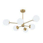 Lampadario Minimalista in Ottone con Vetro Opale Aevig