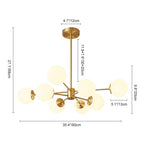 Lampadario Minimalista in Ottone con Vetro Opale Aevig