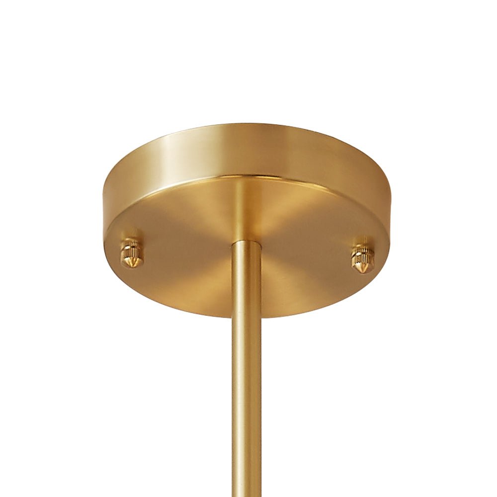 Lampadario Minimalista in Ottone con Vetro Opale Aevig