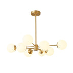 Lampadario Minimalista in Ottone con Vetro Opale Aevig