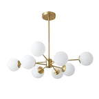 Lampadario Minimalista in Ottone con Vetro Opale Aevig