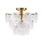 Lampadario Semi Flush in Vetro Opalino a Spirale Kospa Moderno