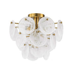 Lampadario Semi Flush in Vetro Opalino a Spirale Kospa Moderno