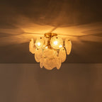 Lampadario Semi Flush in Vetro Opalino a Spirale Kospa Moderno