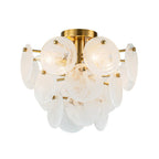 Lampadario Semi Flush in Vetro Opalino a Spirale Kospa Moderno