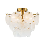 Lampadario Semi Flush in Vetro Opalino a Spirale Kospa Moderno