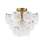 Lampadario Semi Flush in Vetro Opalino a Spirale Kospa Moderno