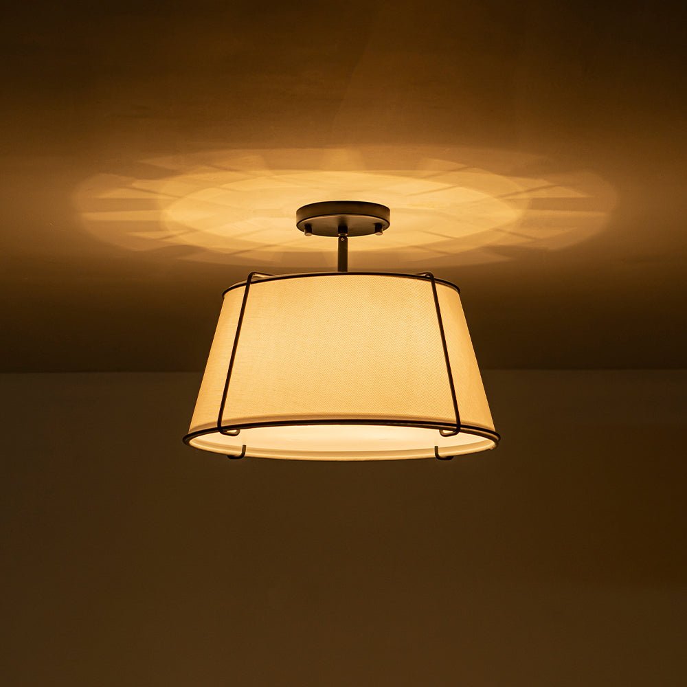 Vesina Lampada da Soffitto Semi Flush in Lino
