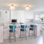 Vesina Lampada da Soffitto Semi Flush in Lino