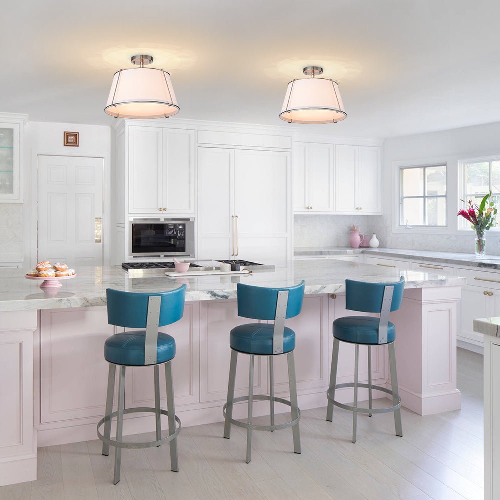 Vesina Lampada da Soffitto Semi Flush in Lino