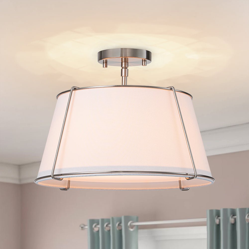 Vesina Lampada da Soffitto Semi Flush in Lino